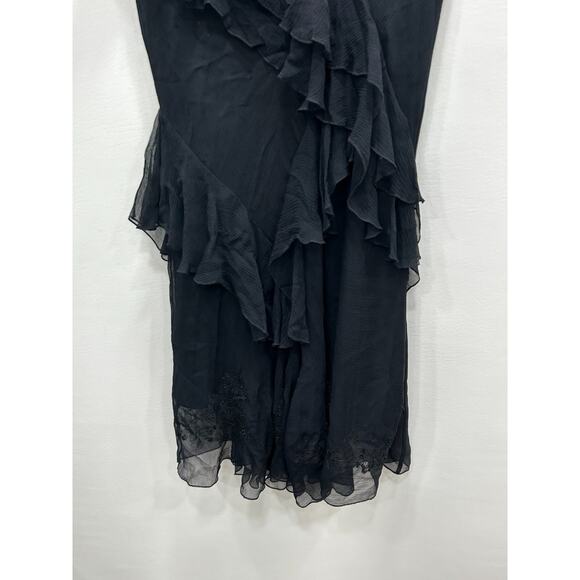 Cami Womens Black Whimsigoth Chiffon Steampunk Goth Layered Maxi Skirt Silk Sz M - Picture 6 of 8